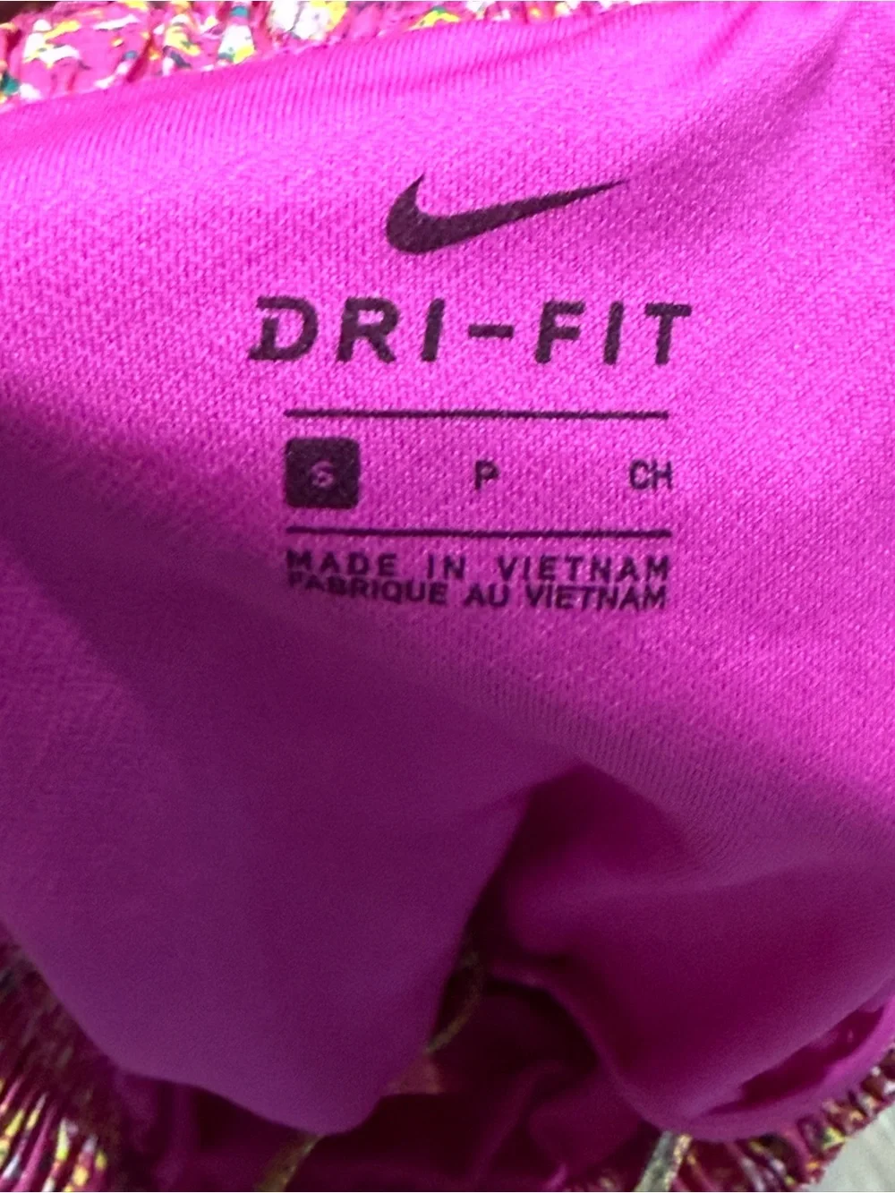 Nike Women’s Fuchsia Floral Athletic Shorts with Yellow Trim